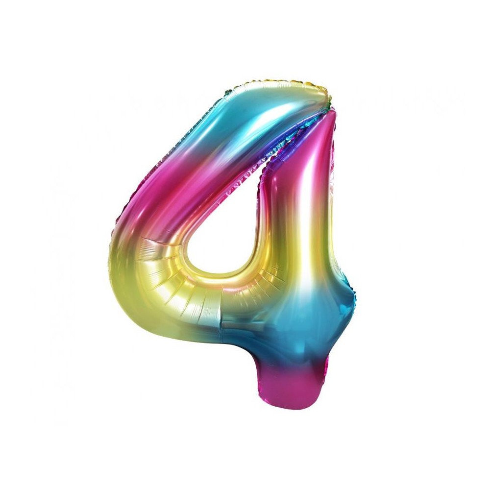 Number Rainbow Rainbow number 4 foil balloon 85 cm