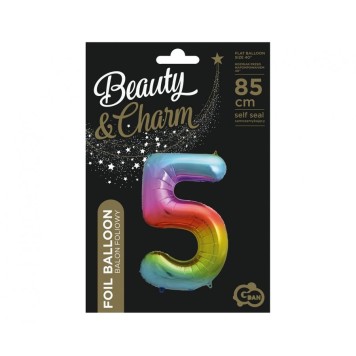 Number Rainbow Rainbow Number 5 Foil Balloon 85 cm