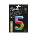 Number Rainbow Rainbow Number 5 Foil Balloon 85 cm