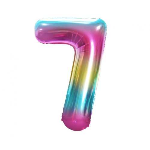 Number Rainbow Rainbow number 7 foil balloon 85 cm
