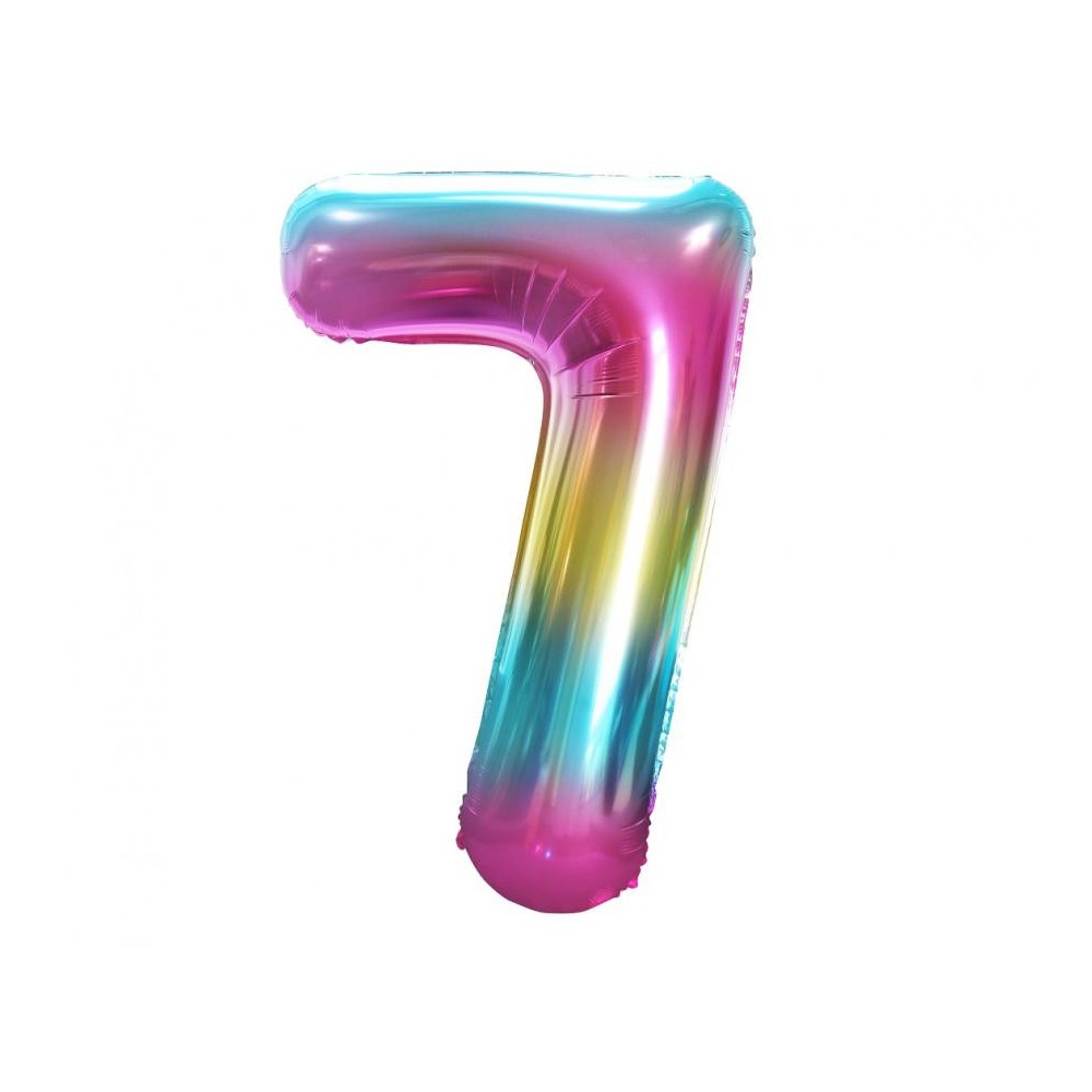 Number Rainbow Rainbow number 7 foil balloon 85 cm