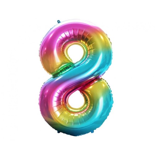 Number Rainbow Rainbow Number 8 Foil Balloon 85 cm
