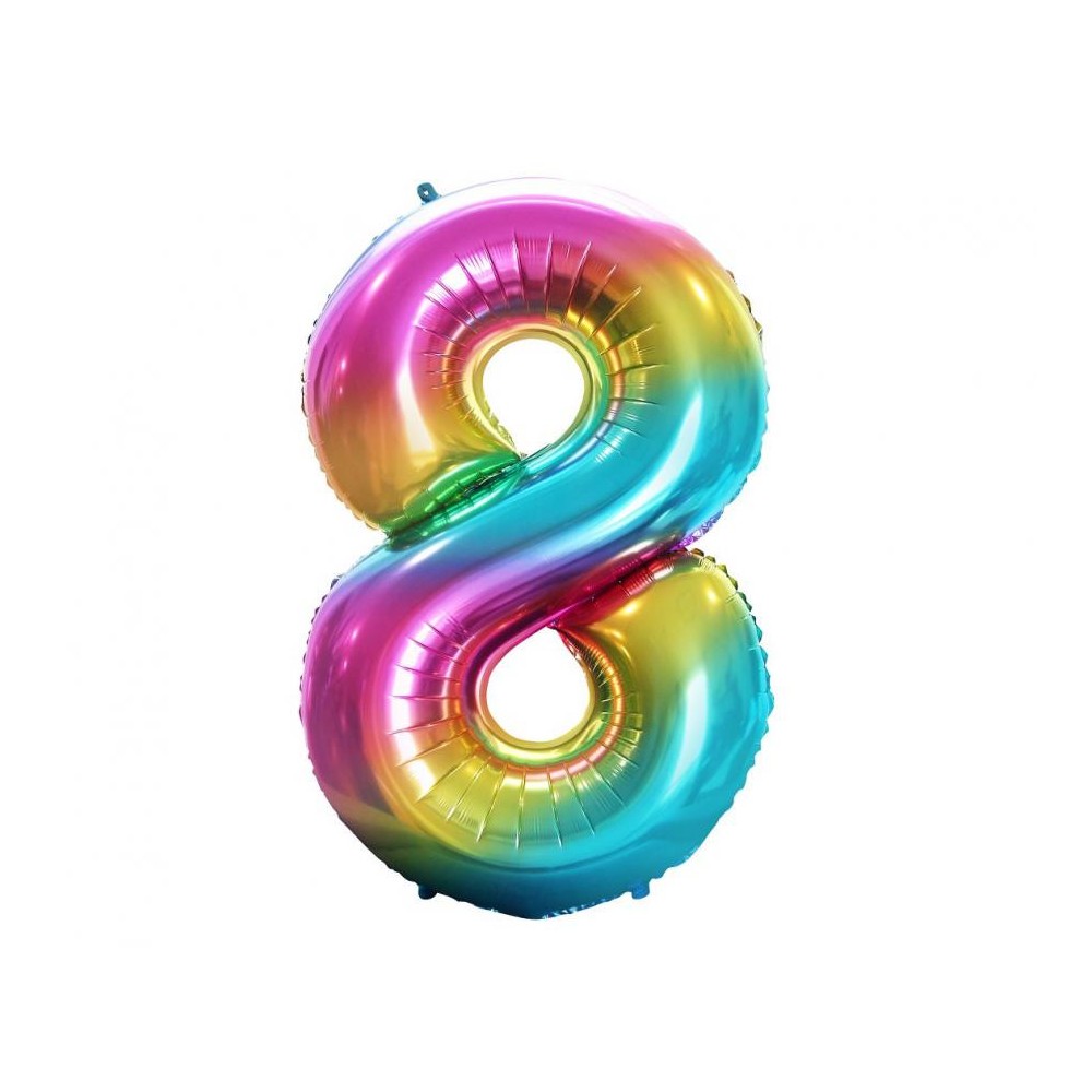 Number Rainbow Rainbow Number 8 Foil Balloon 85 cm