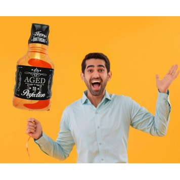 Happy Birthday Age of Perfection Whisky foil balloon 65 cm