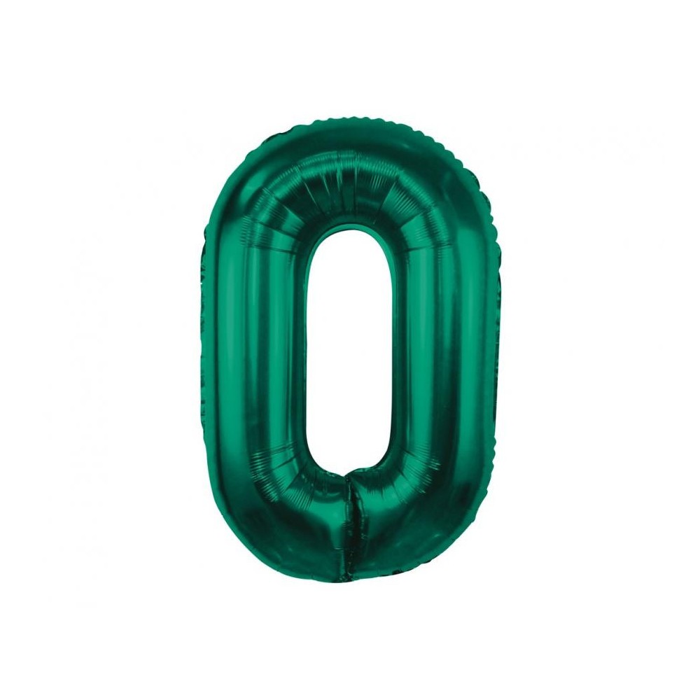 Number B&C Bottle Green Green number 0 foil balloon 85 cm