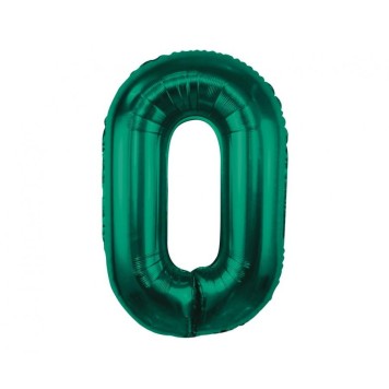 Number B&C Bottle Green Green number 0 foil balloon 85 cm