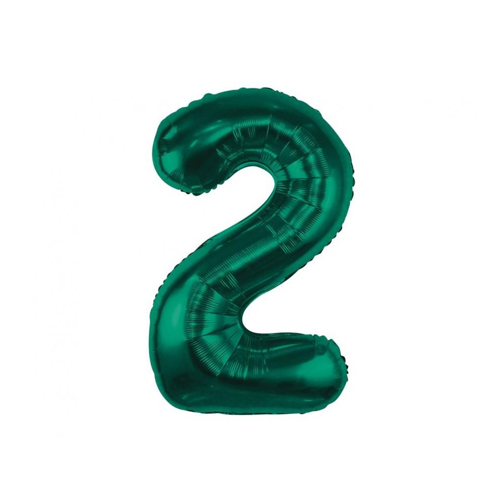 Number B&C Bottle Green Green Number 2 Foil Balloon 85 cm