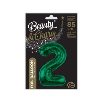 Number B&C Bottle Green Green Number 2 Foil Balloon 85 cm