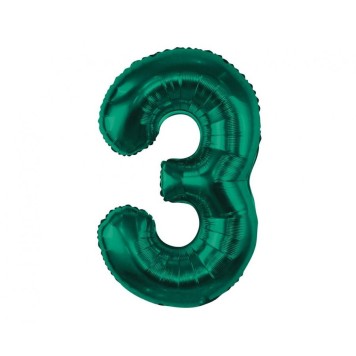 Number B&C Bottle Green Green Number 3 Foil Balloon 85 cm