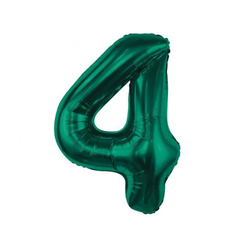 Number B&C Bottle Green Green number 4 foil balloon 85 cm