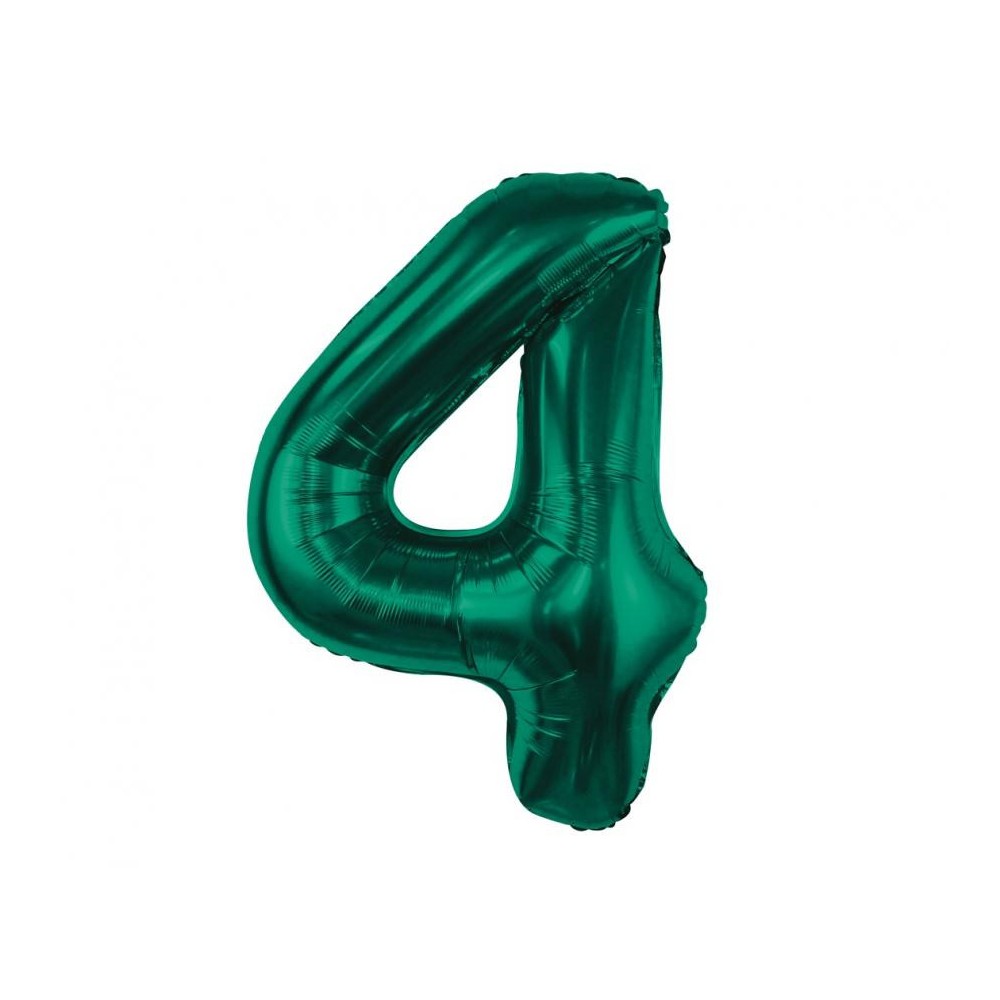Number B&C Bottle Green Green number 4 foil balloon 85 cm