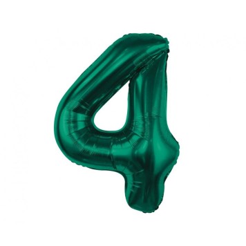 Number B&C Bottle Green Green number 4 foil balloon 85 cm