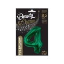 Number B&C Bottle Green Green number 4 foil balloon 85 cm