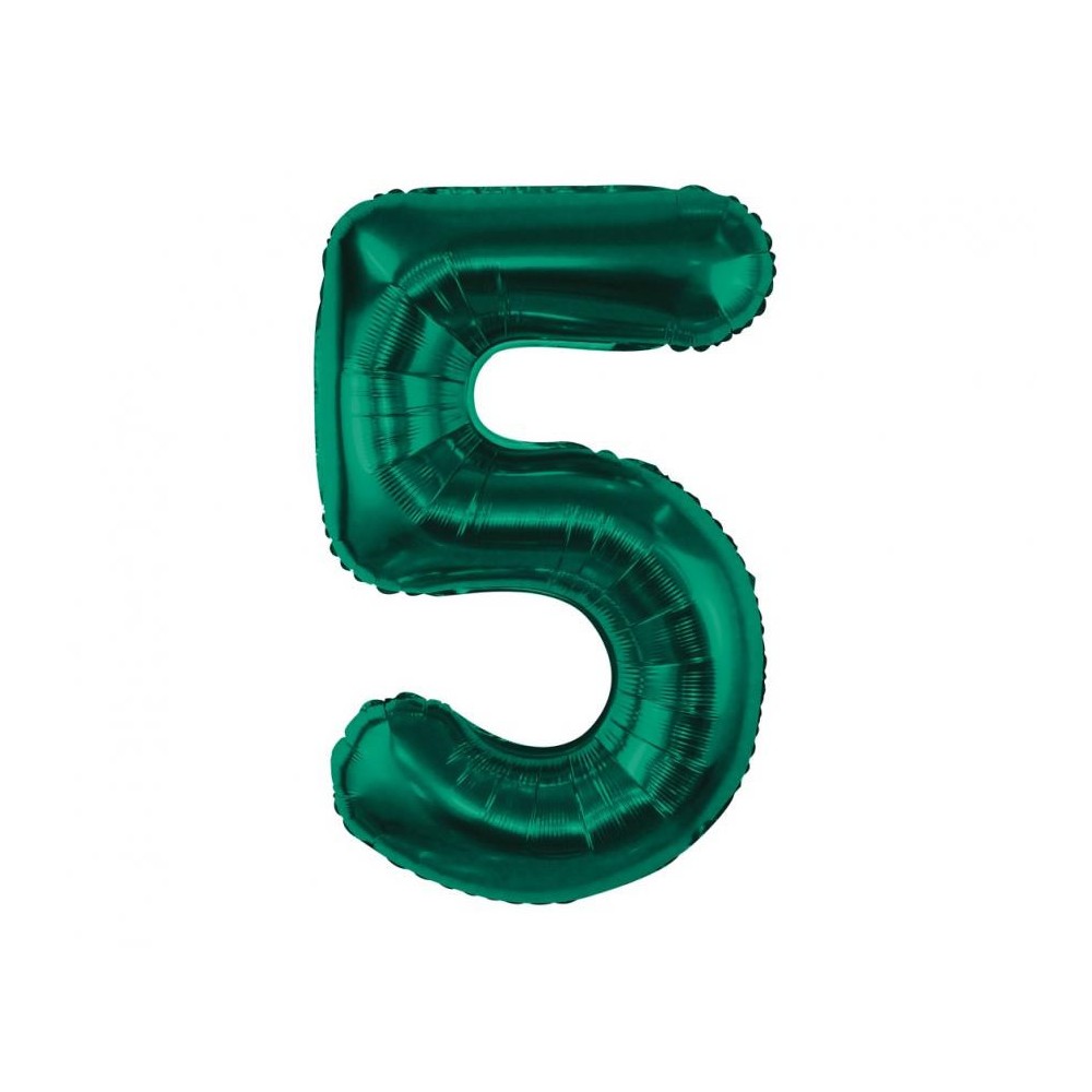 Number B&C Bottle Green Green Number 5 Foil Balloon 85 cm