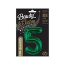 Number B&C Bottle Green Green Number 5 Foil Balloon 85 cm