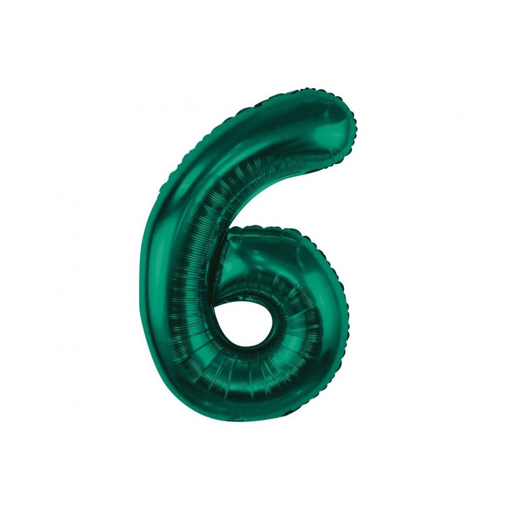 Number B&C Bottle Green Green number 6 foil balloon 85 cm