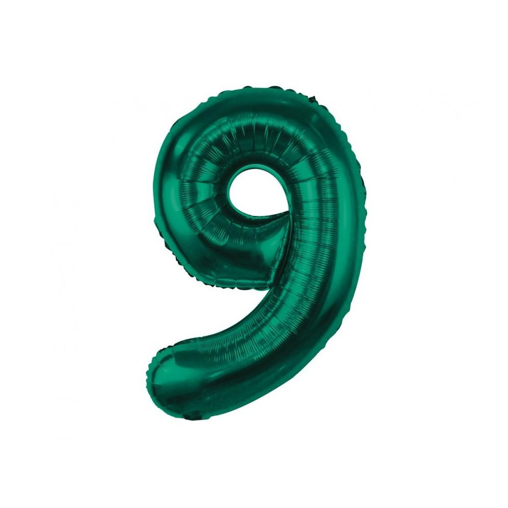Number B&C Bottle Green Green number 9 foil balloon 85 cm