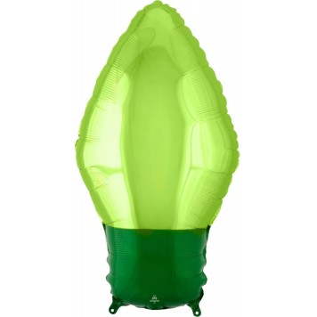 Christmas Green Light Bulb Foil Balloon 55 cm