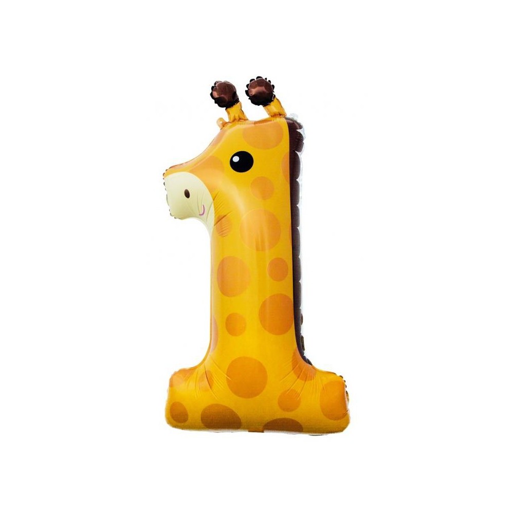Number Giraffe Giraffe Number 1 Foil Balloon 80 cm