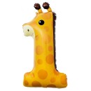 Number Giraffe Giraffe Number 1 Foil Balloon 80 cm