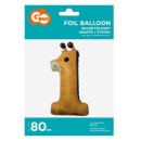 Number Giraffe Giraffe Number 1 Foil Balloon 80 cm
