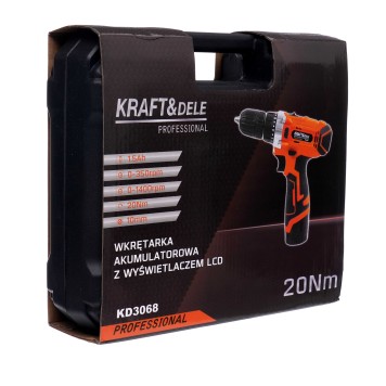 Wkrętarka wiertarka akumulatorowa 12V Li-ion LCD KD3068