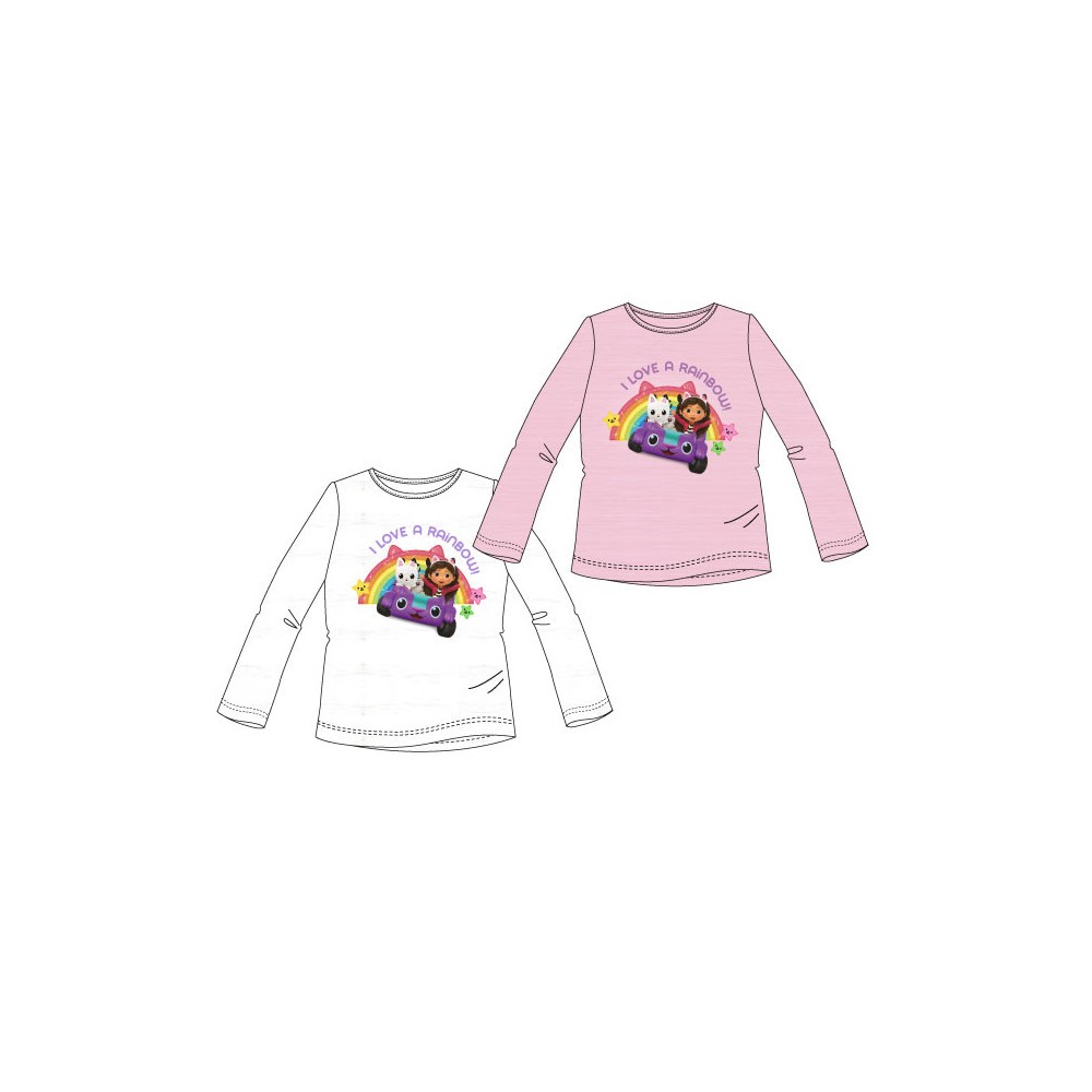 Gabby's Dollhouse Rainbow children's long sleeve shirt, top 3-8 years