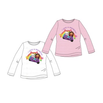 Gabby's Dollhouse Rainbow children's long sleeve shirt, top 3-8 years