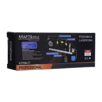 Poziomica laserowa z miarą 250cm KD10437