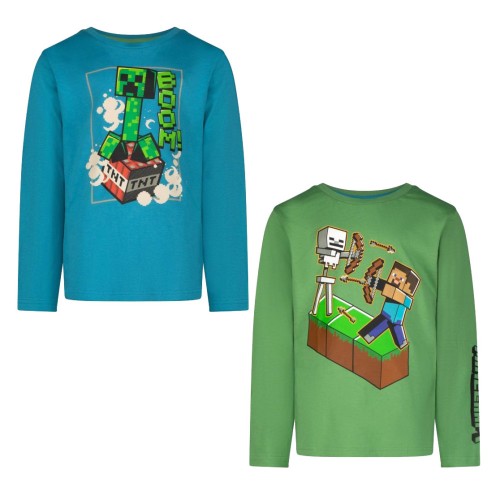 Minecraft BOOM! children's long sleeve T-shirt, top 6-12 years