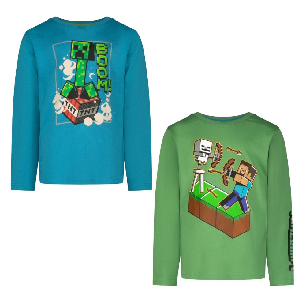 Minecraft BOOM! children's long sleeve T-shirt, top 6-12 years