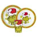 The Grinch Christmas Mischief dinner set, micro plastic set, with cup 260 ml