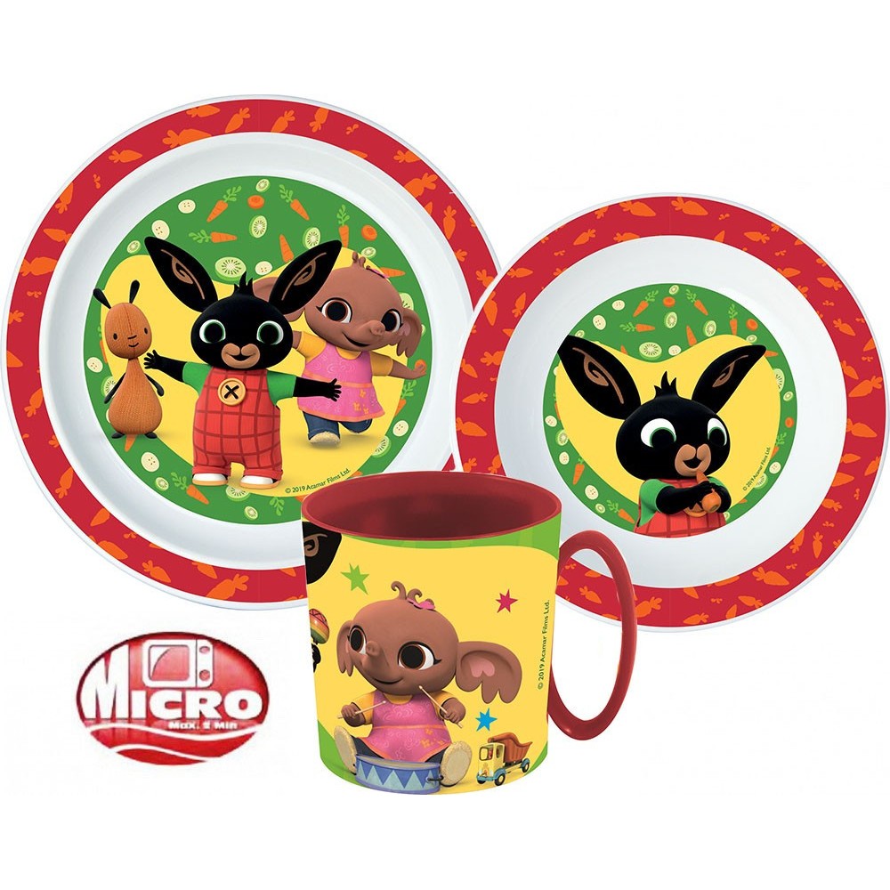 Bing Happy Bunny set of dinnerware, micro plastic set with cup 390 ml