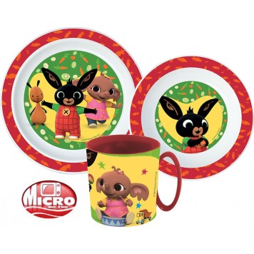 Bing Happy Bunny set of dinnerware, micro plastic set with cup 390 ml