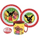 Bing Happy Bunny set of dinnerware, micro plastic set with cup 390 ml