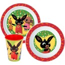 Bing Happy Bunny dinner set, micro plastic set, with cup 260 ml