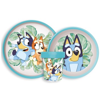 Bluey Tropical non-slip dinner set, micro plastic set