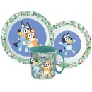 Bluey Tropical tableware, micro plastic set with mug 390 ml