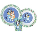 Bluey Tropical dinner set, micro plastic set, with cup 260 ml