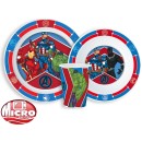 Avengers Army dinner set, micro plastic set, with glass 260 ml