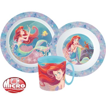 Disney Princess Ariel dinner set, microplastic set with 350 ml mug