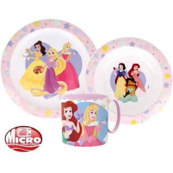 Disney Princess True dinner set, microwaveable plastic set with 265 ml mug