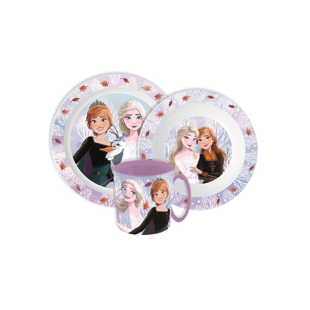 Disney Frozen Autumn Leaves dinner set, micro plastic set with mug 390 ml