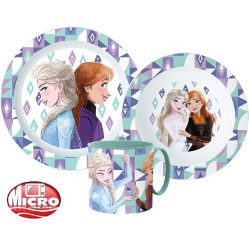 Disney Frozen Ice Magic tableware set, micro plastic set with a 265 ml mug