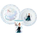 Disney Frozen Royally Cool Christmas Dinner Set, Micro Plastic Set, Cup with 260 ml