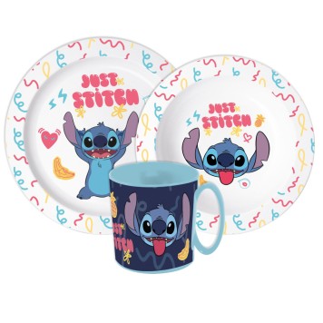 Disney Lilo and Stitch Just dinner set, micro plastic set with mug 390 ml