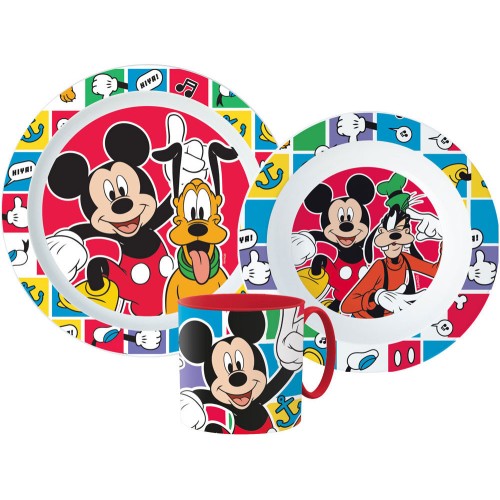Disney Mickey  Better Together dinner set, micro plastic set with mug 265 ml