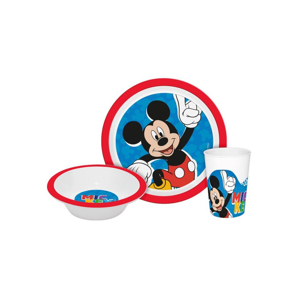 Disney Mickey  dinner set, microwaveable plastic set in Box