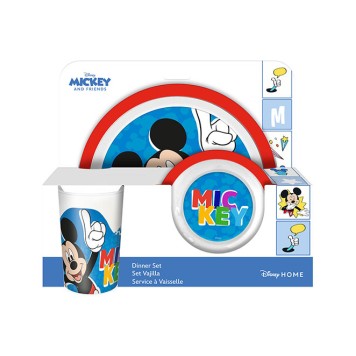 Disney Mickey  dinner set, microwaveable plastic set in Box