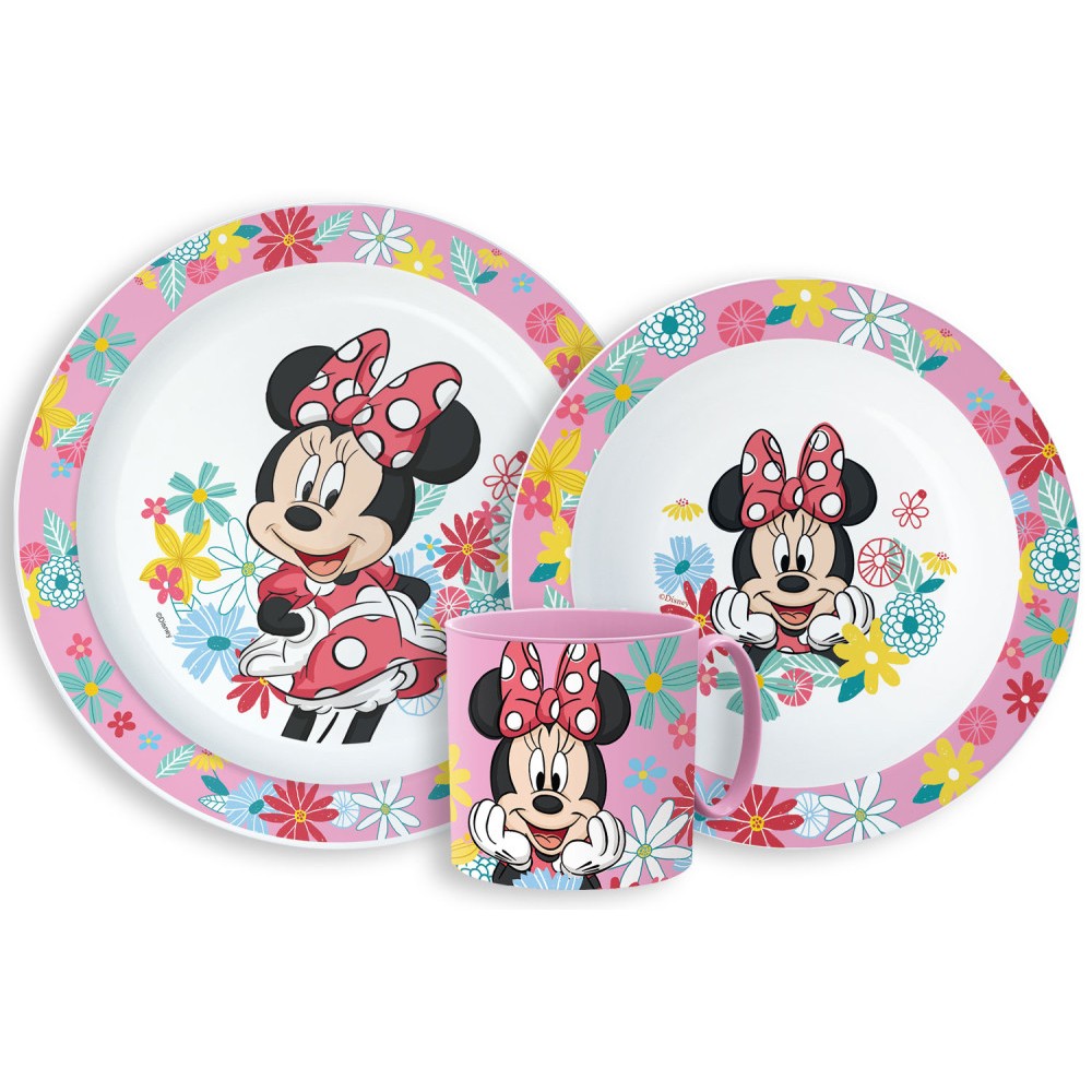 Disney Minnie  Spring Dinner set, micro plastic set with mug 265 ml